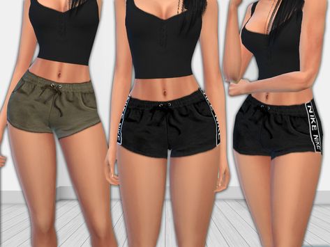 Tracking Athletic Shorts design by Saliwa Found in TSR Category 'Sims 4 Female Everyday' Sims Cc Shorts, Sims 4 Cc Lululemon, Sims 4 Cc Workout Clothes, Sims 4 Cc Athletic Wear, Sims 4 Cc Sportswear, Sims 4 Shorts Cc, Sims Pants, Sims4cc Clothes, Ripped Fashion