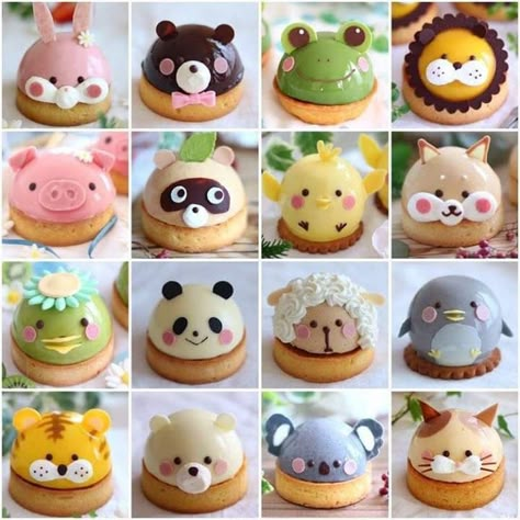 귀여운 음식 그림, Kawaii Dessert, Animal Cupcakes, Kawaii Cooking, Cute Donuts, Cartoon Cake, Cute Baking, Cute Snacks, Meringue Cookies