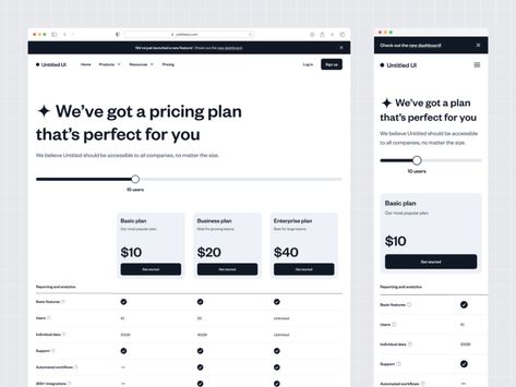 Pricing table — Untitled UI by Jordan Hughes® on Dribbble Pricing Page Ui Design, Pricing Table Design, Web Components, Web Design Proposal, Ui Design Principles, Ui Website, Website Design Inspiration Layout, Price Page, Web Design Typography