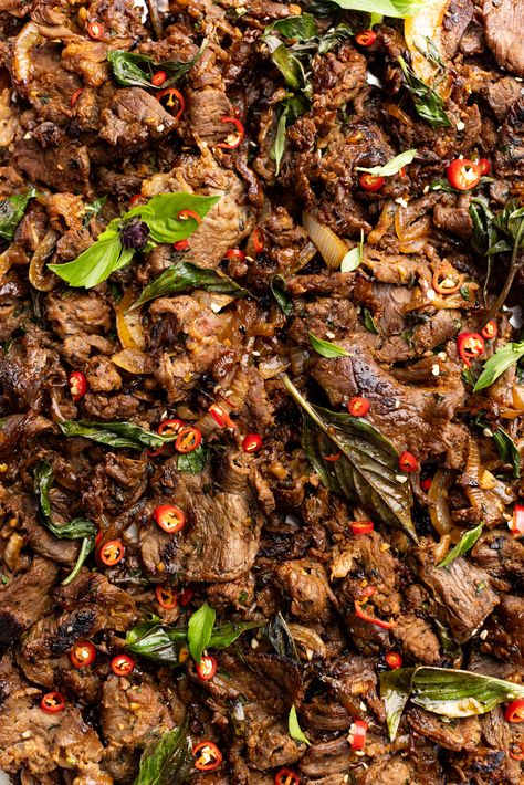 Spicy Basil Beef, Spicy Beef Stir Fry, Basil Beef, Thai Basil Beef, Dinner List, Greek Grilled Chicken, Thai Beef, 30 Minute Meals Easy, Beef Roll