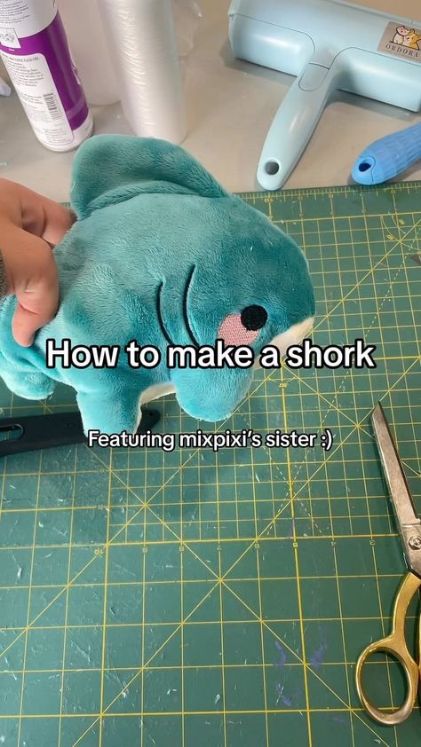 Mixpixi | We’ve been busy making shorks for our November 1st drop! Big thanks to @allieschein for helping me out. #plush #plushies #art #artwork… | Instagram How To Make Your Own Stuffed Animal, Plush Sewing Tips, Easy Sewing Projects Animals, Cute Easy Stuffed Animals To Sew, Cute Plushies Pattern, Plushie Making Tutorial, Stuffed Animal Sewing Projects, Homemade Stuffed Animals Pattern, Diy Shark Plush