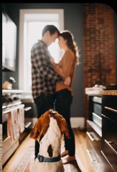 Indoor Family Photos With Dog, Engagement Photos In Bedroom, At Home Family Photoshoot With Dogs, In Home Couples Session With Dogs, In Home Photo Shoot Couple With Dog, I’m Home Photo Shoot, Cozy In Home Couples Session, In Home Engagement Photos, In Home Christmas Photoshoot Couple