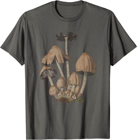 Cottage Core Clothes, Fairy Core Outfits, Mushroom Aesthetic, Cutesy Outfit, Mushroom T Shirt, Goblincore Aesthetic, Goblin Core, Vintage Mushroom, Aesthetic T Shirts