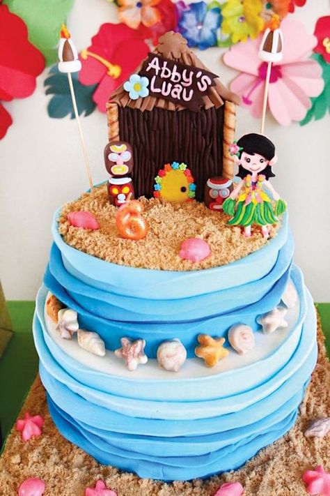 Tropical Hawaiian Luau Birthday Cake - 25 Best Girl Birthday Cakes • The Celebration Shoppe Diy Luau Party Decorations, Beach Birthday Cake, Festa Moana Baby, Luau Birthday Party, Hawaiian Luau Party, Hawaiian Birthday Party, Beach Cakes, Hawaiian Birthday, Luau Theme