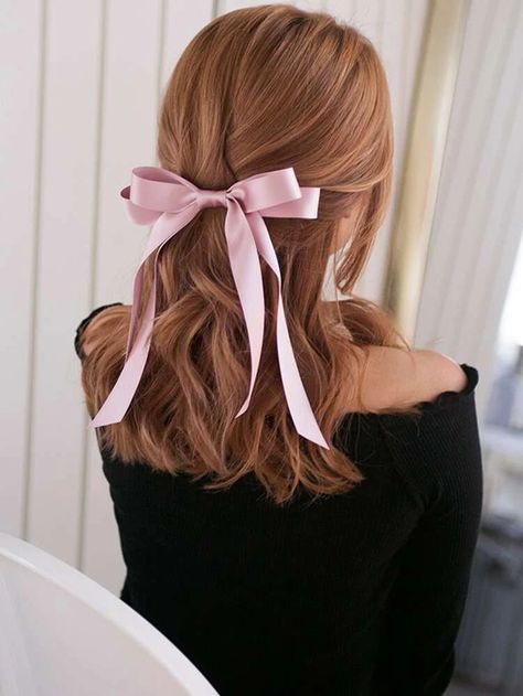 Light Pink Hair, Alligator Hair Clip, Pink Hair Bows, Bow Hairstyle, Ribbon Hairstyle, Ribbon Hair Bows, Bow Hair, Elegant Hairstyles, Bow Hair Clips