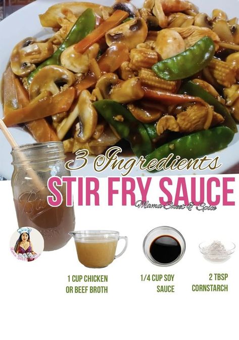 Stir Fry Sauce Easy, Homemade Sauce Recipes, Pork Stir Fry, Chinese Cooking Recipes, Fry Sauce, Easy Chinese Recipes, Stir Fry Sauce, Healthy Homemade Recipes, Savory Sauce