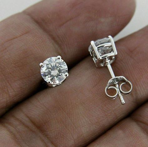 Hiphop Fashion, Diamond Solitaire Earrings, Fake Diamond, Silver Diamond Earrings, Stud Earrings For Men, White Gold Studs, Earrings For Men, Solitaire Earrings, Earrings Design