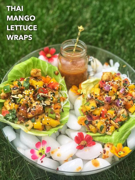 Thai Mango, Chili Mango, Mapo Tofu, Peanut Dressing, Lettuce Wrap, Mango Salad, Extra Firm Tofu, Lettuce Wraps, Indian Food Recipes