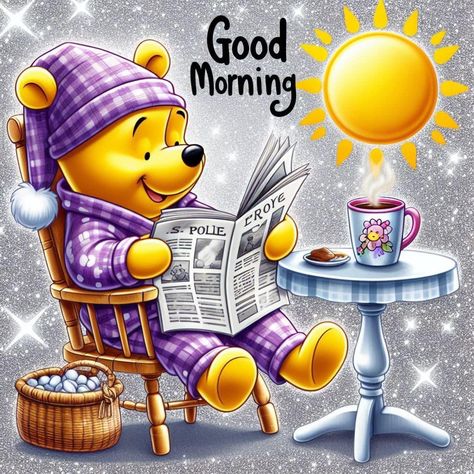 Ge Aldrig Upp, Winnie The Pooh Gif, Good Morning Cartoon, Winnie The Pooh Cartoon, Winnie The Pooh Pictures, Cute Good Morning Images, Good Morning Sunshine Quotes, Happy Morning Quotes, Cute Winnie The Pooh