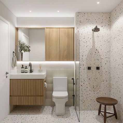 Minimalist Toilets, Minimalist Small Bathrooms, Toilet And Bathroom Design, Condo Bathroom, Small Bathroom Colors, Simple Bathroom Designs, Bathroom Cabinets Designs, Condo Interior Design, Small Bathroom Interior