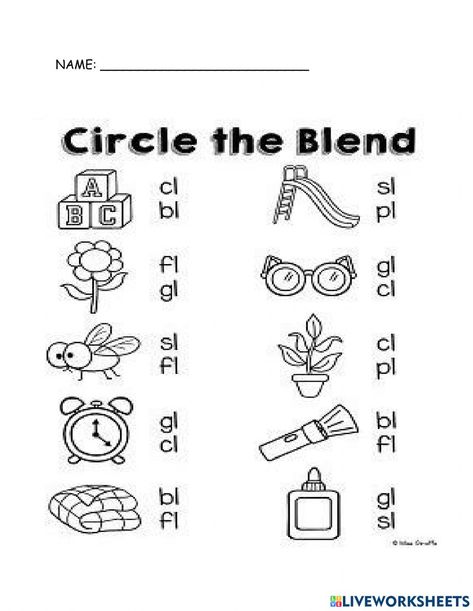 Consonant Blends Worksheets, Phonics Blends, L Blends, Blends Worksheets, First Grade Phonics, Consonant Blends, English Phonics, Jolly Phonics, Phonics Kindergarten