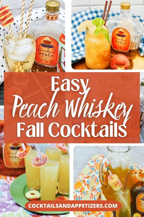 Peach Whisky drinks that are easy to make cocktails. Peach whiskey slush, peach shots. peach shooters and more favorite summer cocktail recipes with whiskey. Whiskey And Peach Cocktail, Simply Peach Cocktail, Peach Cider Cocktail, Peach Nectar Cocktail, Peach Shots, Peach Whiskey Cocktails, Peach Whiskey Drink, Whiskey Slush, Whiskey Drinks Simple