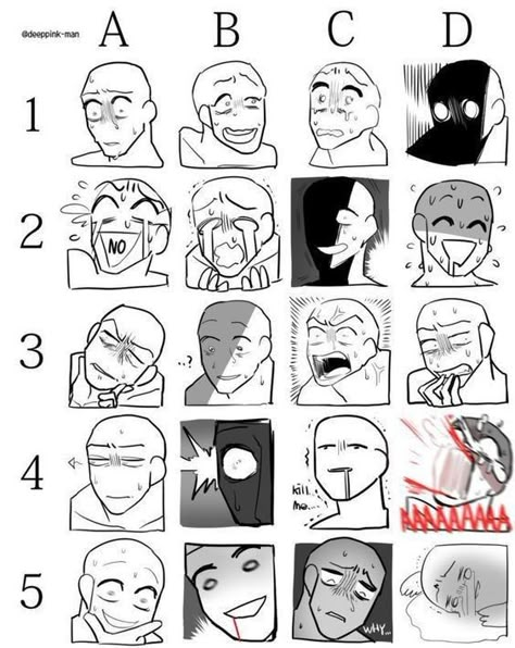 Different Facial Expressions, Facial Expressions Drawing, Drawing Meme, Drawing Face Expressions, Anime Expressions, 캐릭터 드로잉, Drawing Expressions, Anime Drawings Tutorials, Art Tutorials Drawing