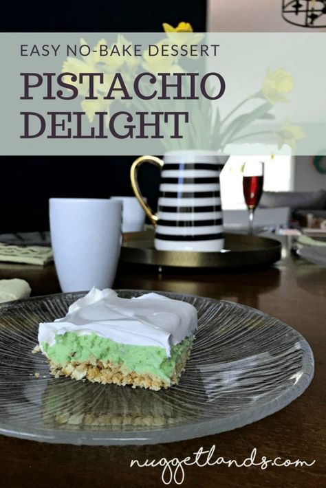 Pistachio Delight - an Easy No-bake Dessert PLUS a Nut Free Option Ritz Cracker Dessert, Pistachio Delight, Father's Day Brunch, Pistachio Dessert Pudding, Nut Free Desserts, Pudding Desserts Recipes, Cake Princess, Allergy Recipes, Pistachio Dessert