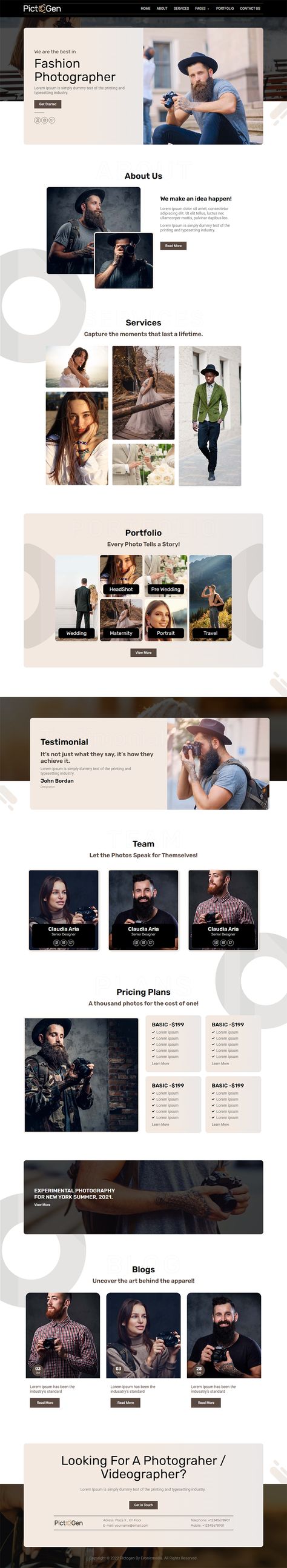 The Pictogen is an Elementor Template Kit of classic and elegant templates for photography websites, fashion portfolios, and photo galleries. It includes section blocks and complete pages, providing everything you need to start your next photography website project. This is not a WordPress theme. Template kits contain page content for the Elementor page builder. This kit has been optimized for use with the free Hello Elementor theme but may be used with most themes that support Elementor. Gallery Section Website Design, Wordpress Template Design, Photo Gallery Website, Minimalist Website Design, Website Design Photography, About Us Page Design, Luxury Template, Wireframe Website, Wordpress Themes For Bloggers