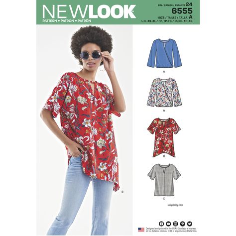 New Look  New Look Pattern 6555 Misses' Keyhole Shirt sewing pattern Keyhole Shirt, New Look Tops, New Look Patterns, Shirt Sewing Pattern, Top Sewing, Garment Pattern, Top Sewing Pattern, Simplicity Sewing, Easy Sewing Patterns