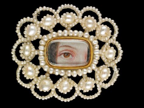 Lover's Eyes - Miniature paintings of eyes set into jewelry for lovers in the late 1700's. Exhibit at the Birmingham Museum of Art: http://www.vanityfair.com/culture/2012/02/lovers-eyes-birmingham-museum-of-art-exhibit#slide=1 Coming Out Party, Lovers Eyes, Georgian Jewelry, Miniature Portraits, William Blake, Eye Painting, Philadelphia Museum Of Art, Hereford, Pearl Brooch