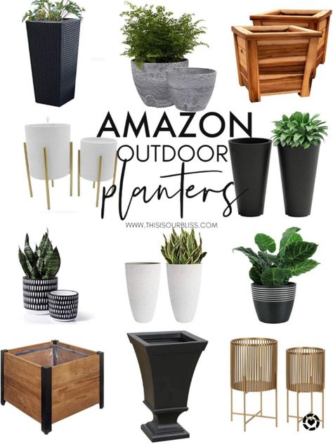 Amazon Outdoor Decor, Front Porch Planter Ideas, Updating Furniture, Porch Planter Ideas, Front Door Planters, Front Porch Inspiration, Front Porch Planters, Porch Planters, Patio Planters