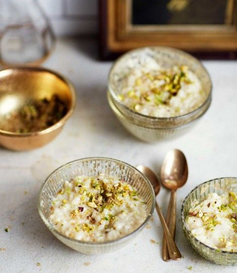 Cardamom,-coconut-and-lime-rice-pudding Indian Rice Pudding, Nut Brittle, Rice Pudding Recipes, Creamy Rice Pudding, Rice Recipes For Dinner, Aloo Gobi, Indian Rice, Sweet Nursery, Creamy Rice