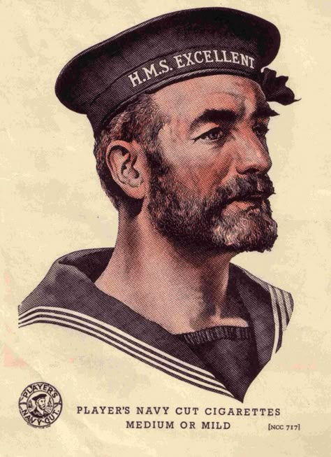 Sailor Illustration, Navy Cut, Advertising Graphics, Vintage Sailor, Sea Captain, Royal Navy, Nautical Theme, Vintage Ads, Vintage Advertisements