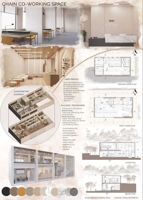 Interior Architecture Presentation, Design Board Layout, Portfolio D'architecture, Interior Design Presentation Boards, Design De Configuration, Interior Presentation, Interior Design Portfolio Layout, Architecture Design Presentation, Presentation Board Design