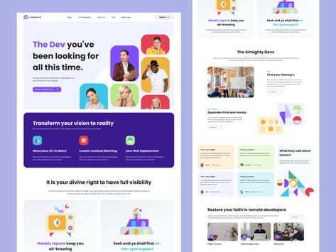 Exploration | LAMAN.co website by Yafi Asyam 🎮 for Omnicreativora on Dribbble Teaching Website Design, Website Map Design, Childcare Website, Colorful Website Design, Library App, Shape Ideas, Ui Website, Dental Website, Colorful Website