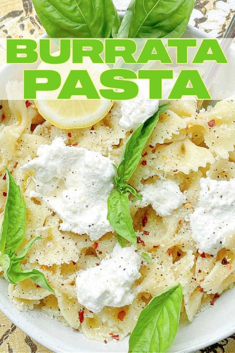 Ways To Use Burrata, What To Do With Burrata Cheese, Burrata Mac And Cheese, Recipes Using Barata Cheese, Pasta With Buratta, Creamy Burrata Pasta, Buratta Pasta Recipe, Recipes Using Buratta Cheese, Burrata Cheese Pasta