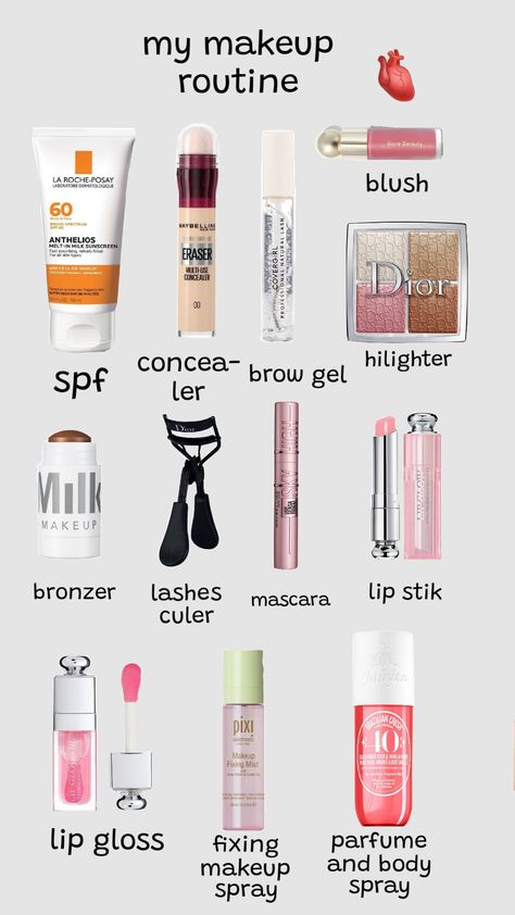 Make Up You Need To Get, First Time Makeup, Teenage Makeup, School Makeup Tutorial, Makeup Kit Essentials, Tips For Teens, Back To School Makeup, Makeup Routines, Makeup Starter Kit