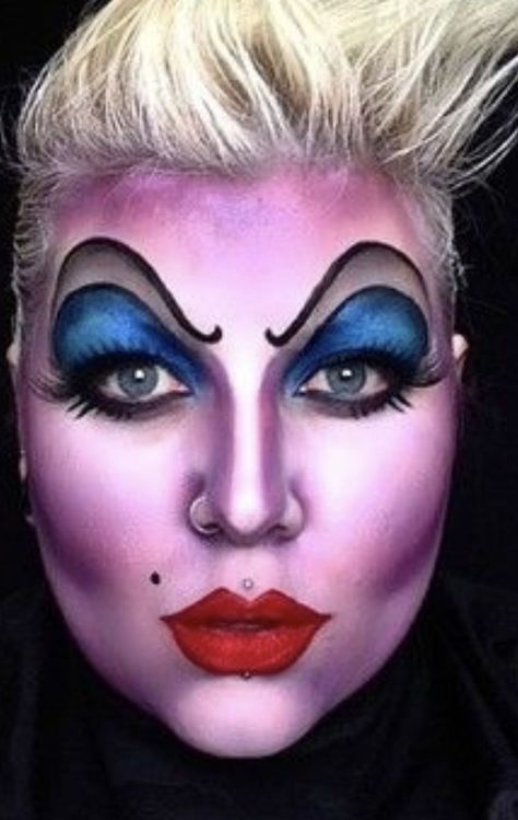 Face Paint Art, Ursula Makeup, Ursula Cosplay, Ursula Costume, Ariel Costumes, Creepy Halloween Makeup, Theatre Makeup, Halloween Coustumes, Pirate Halloween