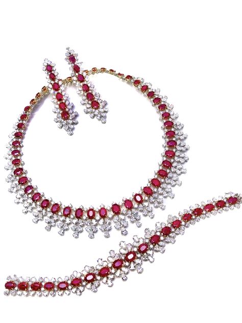 Counting down to Chinese New Year with this special Ruby and Diamond set. Vivid red and white surely adds to the festive mood!  #ruby #diamond #sparkle #jewelryset #overthetop #party #celebrate #chinesenewyear #specialoccasion #happy #happynewyear #cny2019 #jewelrydesign #highjewelry #handcrafted #dressup #turnheads #jawdropping #jewelrycollection #unique #thailand #thaibrand #tangsbychualee #onesiam #siamparagon Jewelry Vault, Diamond Bracelet Design, High Jewellery, Jewelry Brands, Jewellery Inspiration, Ruby Necklace, Fabulous Jewelry, Ruby Diamond, Diamond Set