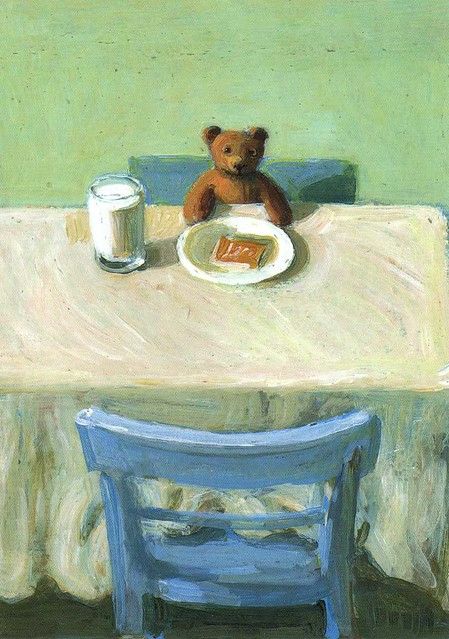 Michael Sowa, 귀여운 음식 그림, Arte Peculiar, Bear Paintings, A Teddy Bear, Arte Inspo, Bear Art, Funky Art, Animal Illustration