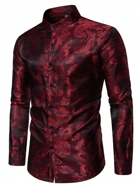 Manfinity AFTRDRK Men's Loose Fit Paisley Print Button Up Shirt | SHEIN USA Cheap Paisley Print Patterned Shirt, Walking On Broken Glass, Summer Button-up Shirt With Paisley Print, Summer Paisley Print Button-up Shirt, Patterned Paisley Print Button-up Blouse, Classic Paisley Print Button-up Shirt, Men Shirts, Broken Glass, Button Up Shirt