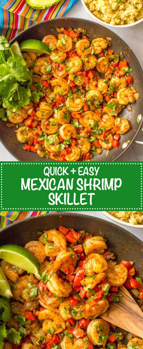 Quick Mexican Recipes, Mexican Shrimp Recipes, Skillet Shrimp, Mexican Shrimp, Mexican Dinner, Easy Mexican, Shrimp Dishes, Mexican Dishes, Seafood Dishes