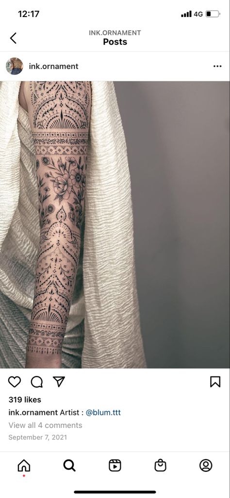 Bohemian Tattoo, Cuff Tattoo, Feminine Tattoo Sleeves, Tattoo Filler, Boho Tattoos, Special Tattoos, Floral Tattoo Sleeve, Flower Tattoo Sleeve, Full Sleeve Tattoos