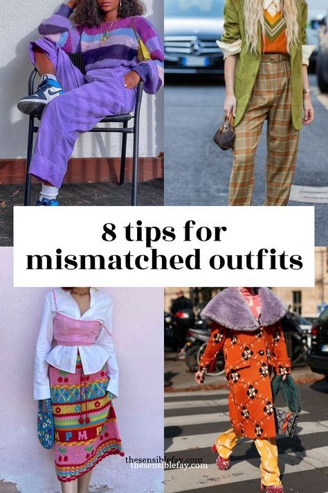 Mix And Match Prints Outfits, Mismatch Pattern Outfit, How To Mix Patterns Clothes, Mismatched Outfit Ideas, How To Match Colors Outfits, Mixed Patterns Outfit, Mismatch Day Ideas, Mismatch Outfit Ideas, Mixed Pattern Outfit