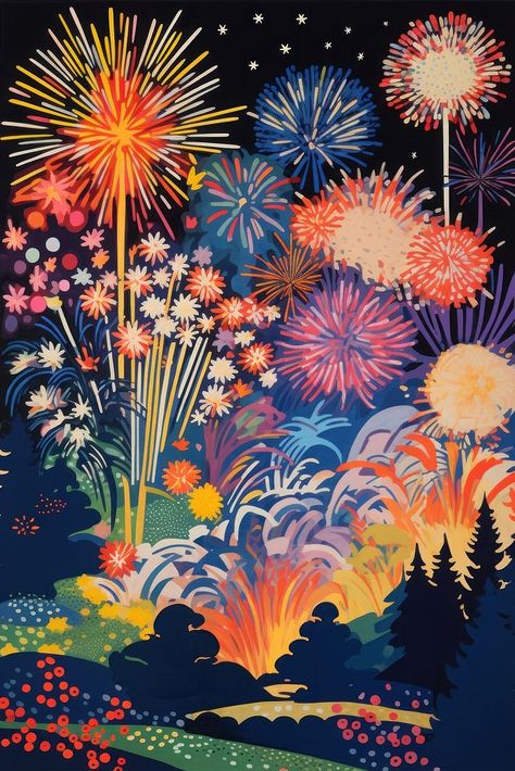 Fireworks painting art illuminated | premium image by rawpixel.com / nun Watercolour Fireworks, Fireworks Reference, Firework Graphic, Firework Illustration, College Art Projects, Watercolor Fireworks, Fireworks Illustration, Art Studio For Kids, Fireworks Painting