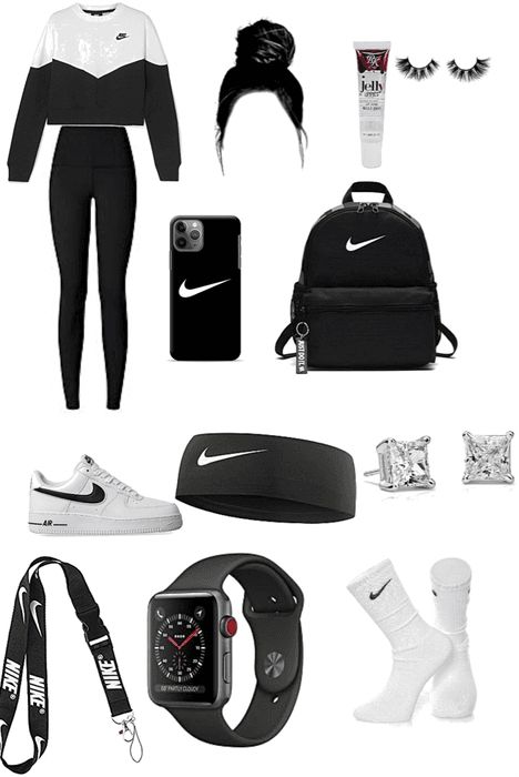 Nike Teenage Outfits, Nike Outfits For Women Fashion, Nike Women’s Outfits, Full Nike Outfit, Nike Fitness Outfits Women, Nike Employee Outfit, Nike Outfits Women, Nike Outfit Inspo Women, Nike Drip Outfits