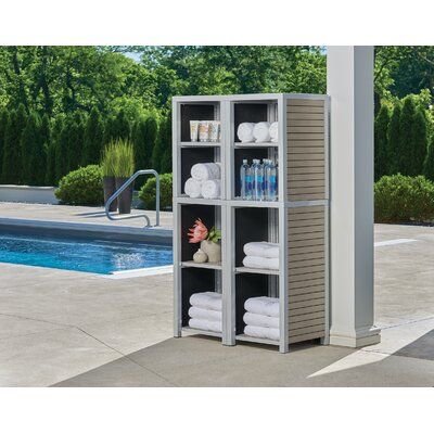 Storage Cubbies, Pool Storage, Outdoor Deck Furniture, Best Outdoor Furniture, Shelving Racks, Cubby Storage, Patio Accessories, Deck Furniture, Stylish Storage Solutions