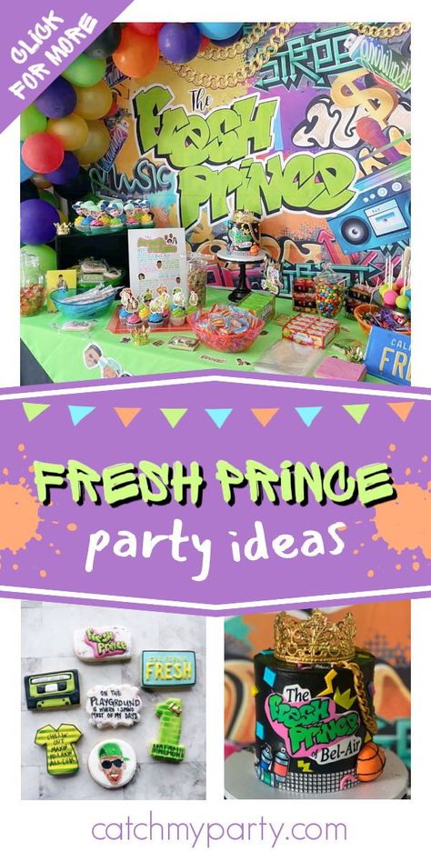 Fresh Prince Of Belair Party Theme, Fresh Prince Of Bel Air 1st Birthday Party, Fresh Prince Party Favors, Fresh Prince One Birthday Party, Fresh One Birthday Party Ideas, Fresh Prince Theme Party, Fresh Prince Of Bel Air Baby Shower, Fresh Prince Of Bel Air Cake, The Fresh One Birthday Party