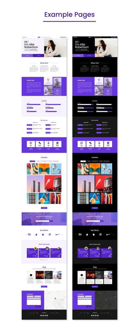 Allie - Creative Portfolio Website Figma Template Figma Website Template Creative Portfolio Website, Light Template, Webdesign Portfolio, Figma Website, Portfolio Creative, Template Portfolio, Ecommerce Website Template, Portfolio Website Template, Logo Presentation