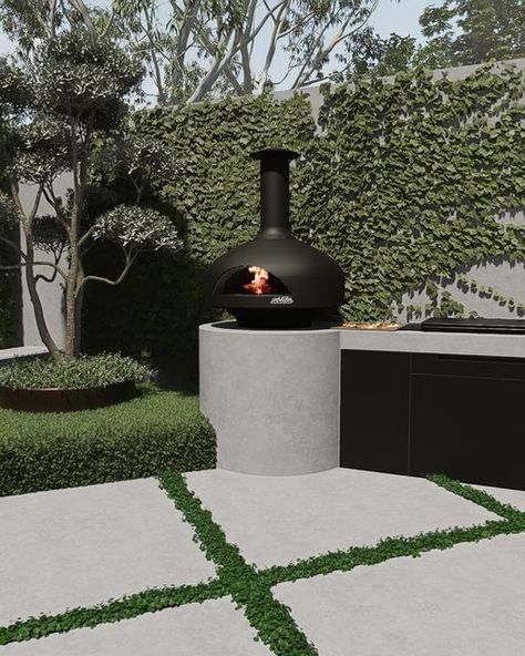 MINT Pool + Landscape Design on Instagram: "Giveaway • @mintdesignau and @polito_ovens have teamed up to give you the chance to win a stunning Giotto Pizza Oven! 🍕✨  The Giotto is an Australian-designed and made masterpiece, where local craftsmanship meets modern design to deliver the perfect wood-fired pizza experience. The MINT team has designed three outdoor kitchen looks featuring the Giotto and we’d love to hear which one you love the most.  One lucky entrant will win a Giotto Pizza Oven BTS by Polito in their choice of colour, including Australia-wide shipping to your home. Total prize is over $5000!  TO ENTER: 1. Like this post and follow @mintdesignau and @polito_ovens 2. Tag a friend you’d love to share some delicious pizza with. 3. Tell us your favourite Mint x Polito design (1, Modern Pizza Oven Outdoor, Outside Bbq Area Ideas, Pizza Oven Outdoor Area, Modern Pizza Oven, Outdoor Pizza Oven Area, Outdoor Kitchen With Pizza Oven, Pizza Area, Pizza Oven Design, Kitchen Looks