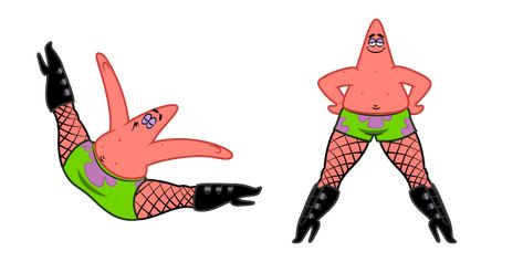 Patrick Star put on fishnet tights, black boots with heels and began to move excellent to the dance music. The SpongeBob cursor with Patrick in Heels! #cartoon, #fanart, #SpongeBobCursors, #Pink, #Patrick, #PatrickStar, #Dancing, #Heels Patrick Star Heels, Black Boot Costume Ideas, Patrick Star Fishnet Costume, Patrick Fishnets, Patrick Star Tattoo Design, Patrick Star Boots, Patrick Star Fishnet, Patrick With Fishnets, Patrick Star In Heels