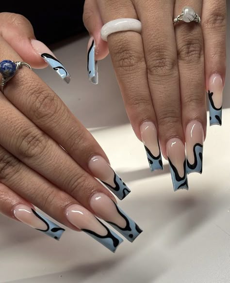 Square Nail Designs 2023, Grey And Black Nails, Neutral Acrylic Nails, Neutral Nails Acrylic, Nails After Acrylics, Ballerina Nails Designs, White And Green Nails, Grey Nails, Nails Feet