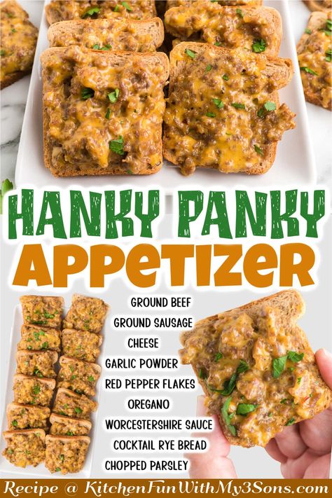 Hanky Panky Recipe, Bruschetta Board, Individual Appetizers, Parsley Recipes, Festive Appetizers, Single Serving Recipes, Appetizers Easy Finger Food, Quick And Easy Appetizers, Quick Appetizers