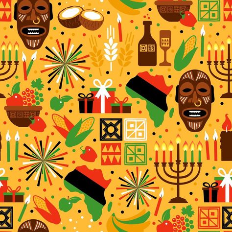 Kwanzaa Images, Kwanzaa Activities, Holiday Graphics, Library Decor, Illustration Vintage, Kwanzaa, Chengdu, Vector Photo, Seamless Pattern