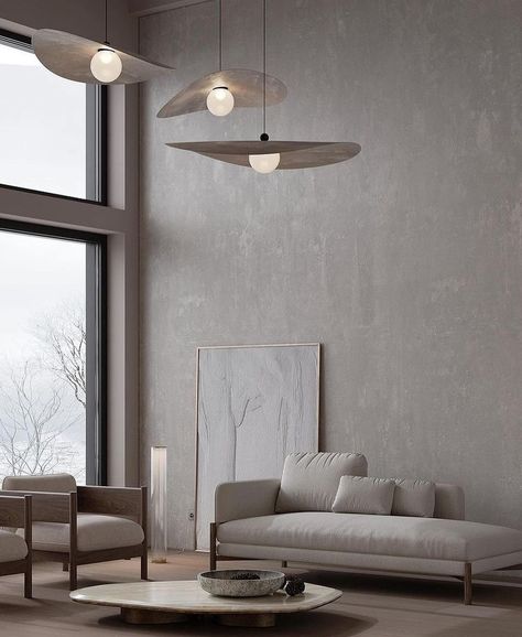 Japandi Lighting & Design (@japandi.lights) • Instagram photos and videos Concrete Minimalist House, Minimalist Interior Design Living Room, Concrete Living Room, Japandi Lighting, Concrete Minimalist, Minimalist Houses, Japandi Living Room, Scandinavian Living Room, Nordic Interior Design