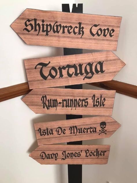 Pirate Themed Decor, Tavern Party Decorations, Pirates Of The Caribbean Nursery, Halloween Pirates Decorations, Pirate Theme Decor, Pirates Of The Caribbean Theme Party, Pirates Of The Caribbean Party Ideas, Pirates Of The Caribbean Decorations, Pirate Signs Wood