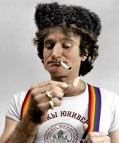 Robin Williams, Over The Years, A Man, Rainbow, Hair