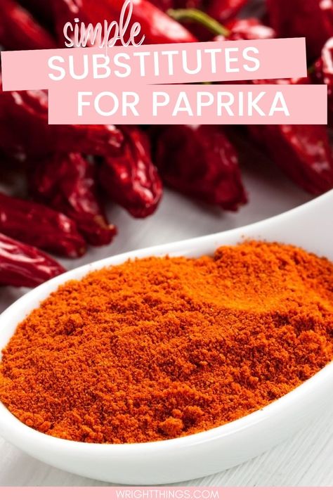 Paprika Substitute Paprika Substitute, Chili Powder Substitute, Turmeric Plant, Hungarian Paprika, Dried Chili Peppers, Cooking Substitutions, Dried Peppers, Cooking 101, Food Garnishes