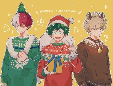 Todoroki Shouto, Anime Christmas, Katsuki Bakugo, Anime Animals, Wallpaper Pictures, My Hero Academia Episodes, Hero Academia Characters, Izuku Midoriya, Christmas Art